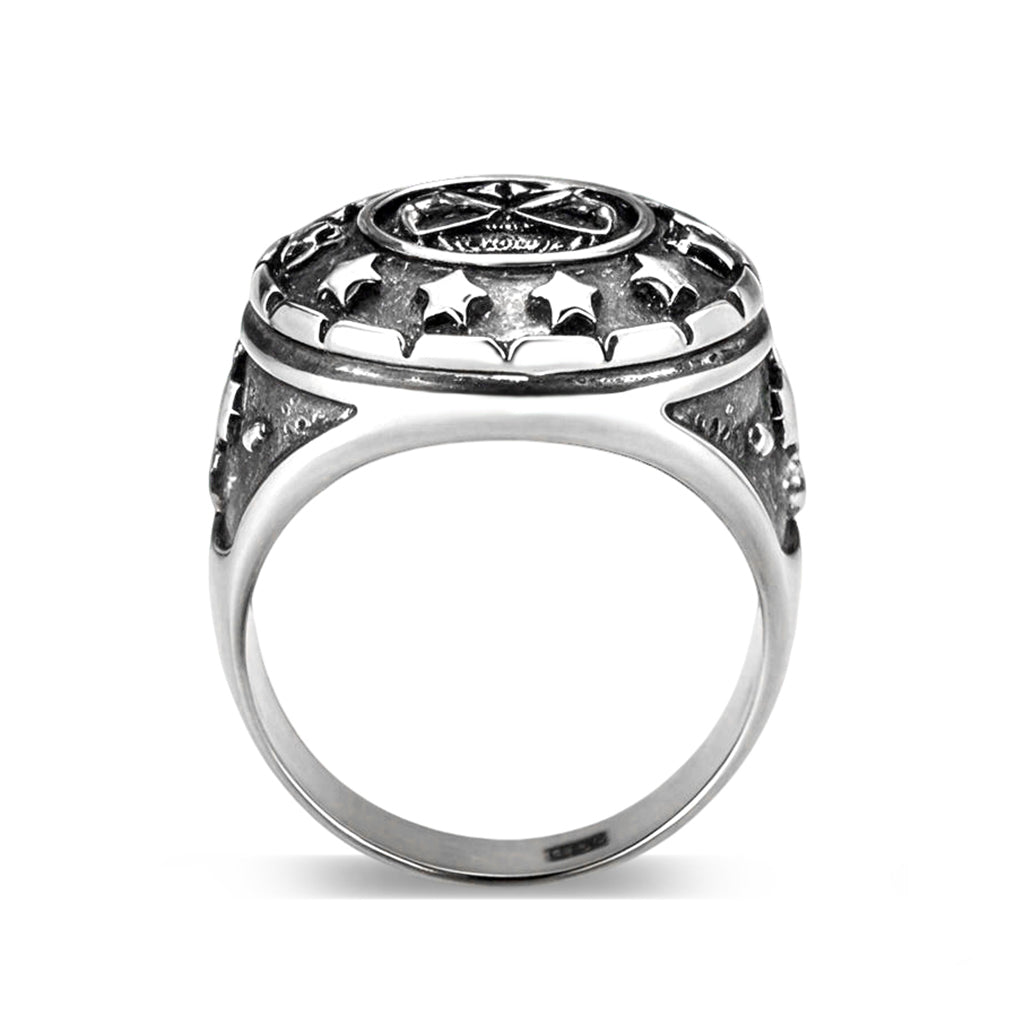 LO5S176- Sterling Silver   Ring without Stone  High Polished(No Plated)-2