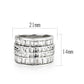 LO5W001 - Rhodium Brass Ring with Top Grade Crystal in Clear-1