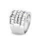 LO5W001 - Rhodium Brass Ring with Top Grade Crystal in Clear-3