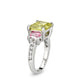 LO5W004- Rhodium Brass Ring with CZ In Apple Green-3