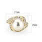LO5W007- IP Gold Plated Ring with Peral In White-1