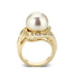 LO5W007- IP Gold Plated Ring with Peral In White-2