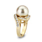 LO5W007- IP Gold Plated Ring with Peral In White-3