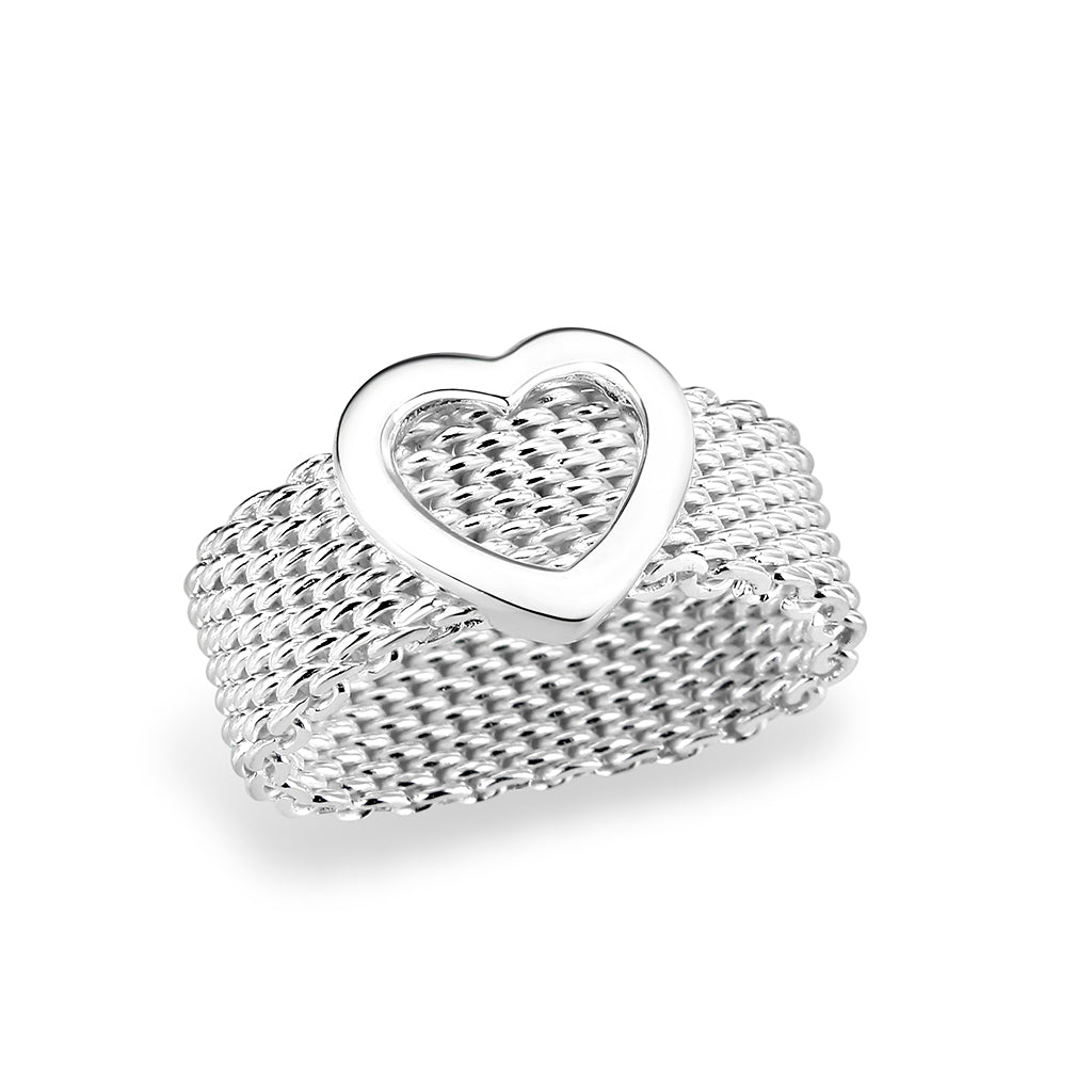 LO5W008- Rhodium Plated Ring with No Stone-0