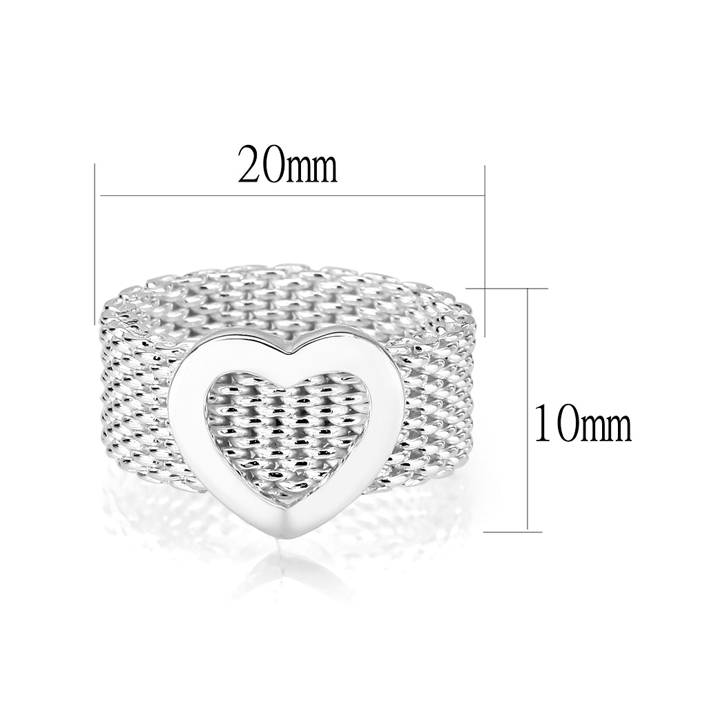 LO5W008- Rhodium Plated Ring with No Stone-1