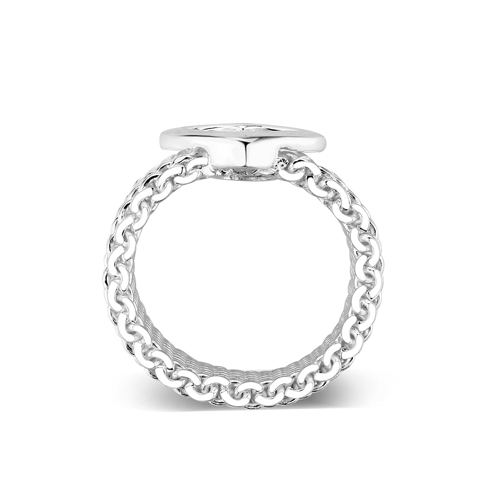 LO5W008- Rhodium Plated Ring with No Stone-2