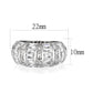 LO5W010- Rhodium Plated Ring with Crystal Glass In Clear-1
