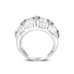 LO5W010- Rhodium Plated Ring with Crystal Glass In Clear-2