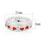 LO5W012- Rhodium Plated Ring with Crystal Glass In Red-1