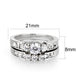 LO5W044- Rhodium Plated Brass Ring with CZ In Clear-1