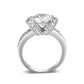 LO5W047- Rhodium Plated Brass Ring with CZ  In Clear-2
