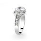 LO5W047- Rhodium Plated Brass Ring with CZ  In Clear-3