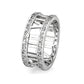 LO5W048- Rhodium Plated Brass Ring with CZ  In Clear-3
