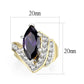 LO5W050- IP Gold  Plated Brass Ring with CZ In Amethyst-1