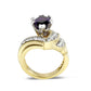 LO5W050- IP Gold  Plated Brass Ring with CZ In Amethyst-2
