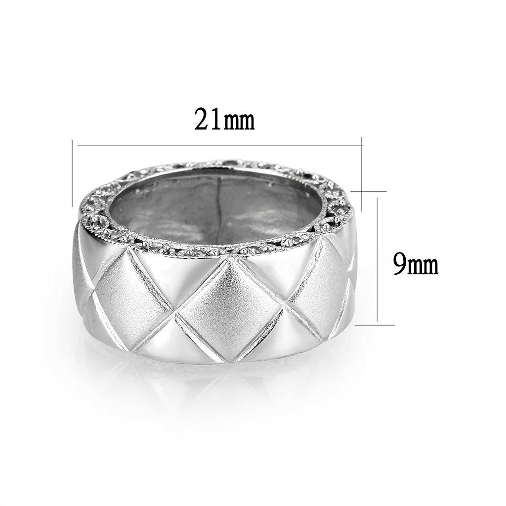 LO5S052- Sterling Silver Ring with Epoxy High Polished( NO Plating)-1