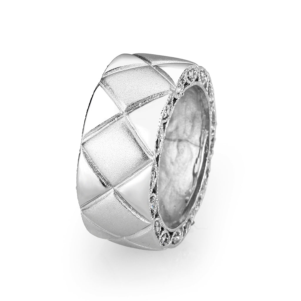 LO5S052- Sterling Silver Ring with Epoxy High Polished( NO Plating)-3