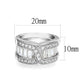 LO5S056- Sterling Silver Ring with CZ In Clear High Polished( NO Plating)-1