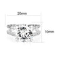 LO5S060- Sterling Silver Ring with CZ In Clear High Polished( NO Plating)-1
