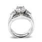 LO5W062- Rhodium Plated Brass Ring with CZ In Clear-2