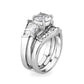LO5W062- Rhodium Plated Brass Ring with CZ In Clear-3