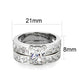 LO5W063- Rhodium Plated Brass Ring with CZ In Clear-1
