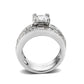 LO5W063- Rhodium Plated Brass Ring with CZ In Clear-2