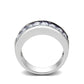 LO5W103- Rhodium Plated Brass Ring with CZ In Pink-2