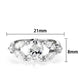 LO5S074- Sterling Silver Ring with CZ In Clear High Polished( NO Plating)-1