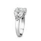 LO5S074- Sterling Silver Ring with CZ In Clear High Polished( NO Plating)-3