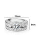 LO5S075- Sterling Silver Ring with CZ In Clear High Polished( NO Plating)-1