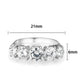LO5S078- Sterling Silver Ring with CZ In Clear High Polished( NO Plating)-1