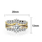 LO5S079- Sterling Silver Ring with CZ In Clear Two-Tone-1