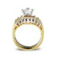 LO5S079- Sterling Silver Ring with CZ In Clear Two-Tone-2