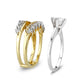 LO5S079- Sterling Silver Ring with CZ In Clear Two-Tone-4