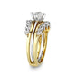 LO5S079- Sterling Silver Ring with CZ In Clear Two-Tone-3