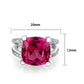 LO5S084- Sterling Silver Ring with CZ In Ruby High Polished( NO Plating)-1