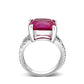 LO5S084- Sterling Silver Ring with CZ In Ruby High Polished( NO Plating)-2