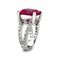 LO5S084- Sterling Silver Ring with CZ In Ruby High Polished( NO Plating)-3