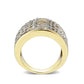 LO5W094- Gold Plated Brass Ring with CZ In Clear-2
