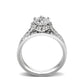 LO5W095- Rhodium  Plated Brass Ring with CZ In Clear-2