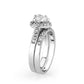 LO5W095- Rhodium  Plated Brass Ring with CZ In Clear-4