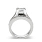 LO5W096- Rhodium Plated Brass Ring with CZ In Clear-2
