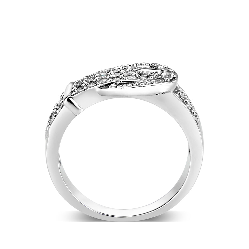 LO5W097-Rhodium Plated Brass Ring with CZ In Clear-2