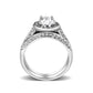 LO5W099- Rhodium Plated Brass Ring with CZ In Clear-2