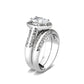 LO5W099- Rhodium Plated Brass Ring with CZ In Clear-4