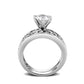 LO5W100- Rhodium Plated Brass Ring with CZ In Clear-2