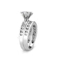 LO5W100- Rhodium Plated Brass Ring with CZ In Clear-4