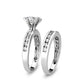 LO5W100- Rhodium Plated Brass Ring with CZ In Clear-3