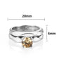 LO5W102- Rhodium Brass Ring with CZ In Champagne Color-1